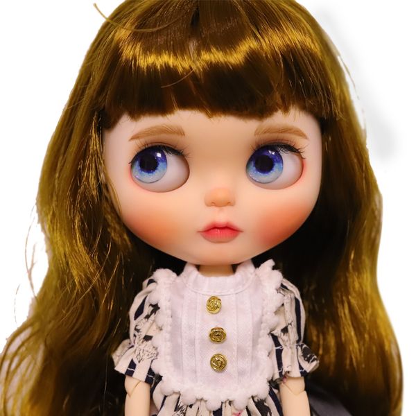 

30cm doll toys 19 joint blyth girl doll bjd ball joint blown wig white skin cute makeup