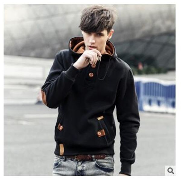 

zng autumn new fashionable hoodie euramerican college style jacket man popular men's, Black