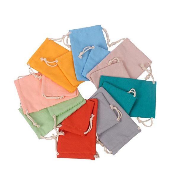 

fashion jewellry pouches christmas gift packing bag 10pcs natural cotton canvas eyelashes makeup drawstring sachet can sqcqht
