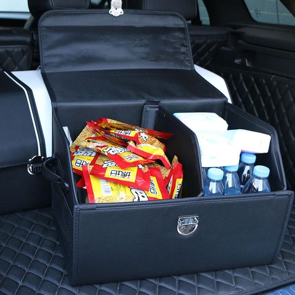 

foldable organizer in the car waterproof auto trunk storage box partition car organizer thicken pu leather accessories