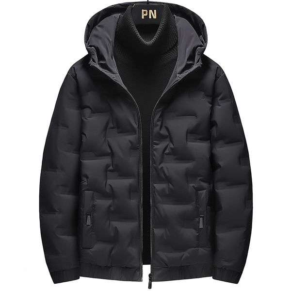 

men's down jacket windproof warm hooded casual cold-proof fashion comfortable q1214, Black