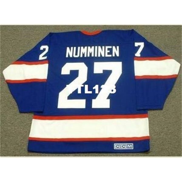 

121s # 27 teppo numminen winnipeg jets 1995 ccm vintage home hockey jersey or custom any name or number retro jersey, Black