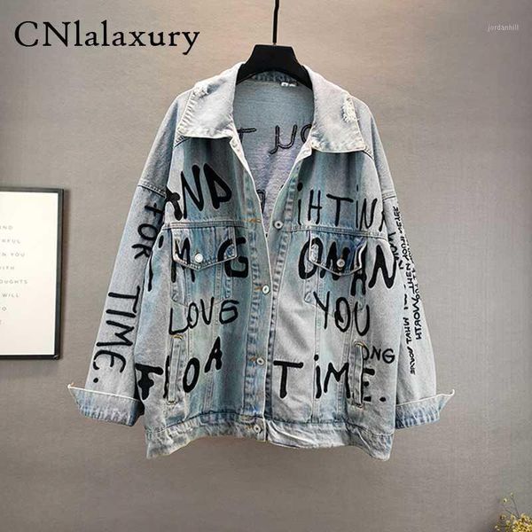 

2020 loose letter embroidery women bomber denim jacket harajuku large size denim coat female jeans jacket jaqueta feminina1, Black;brown