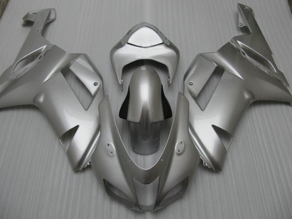 Kundenspezifisches Motorrad-Verkleidungsset für KAWASAKI Ninja ZX6R 636 07 08 ZX 6R 2007 2008, ABS-Kunststoff, graues Verkleidungsset + Geschenke KB21