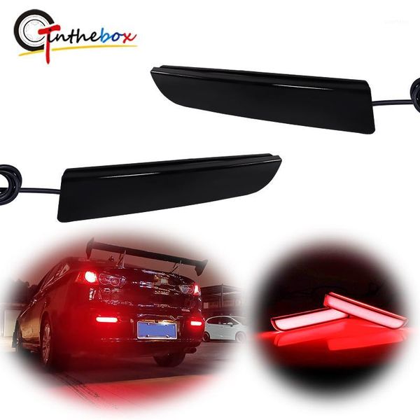 

gtinthebox red led brake tail lights rear fog lamp w/sequential turn signal for mitsubishi lancer evolution x outlander1