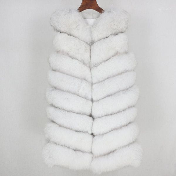 

women's fur & faux winter jacket women 2021 black real long vest coat natural fluffy outerwear streetwear thick warm waistwear1