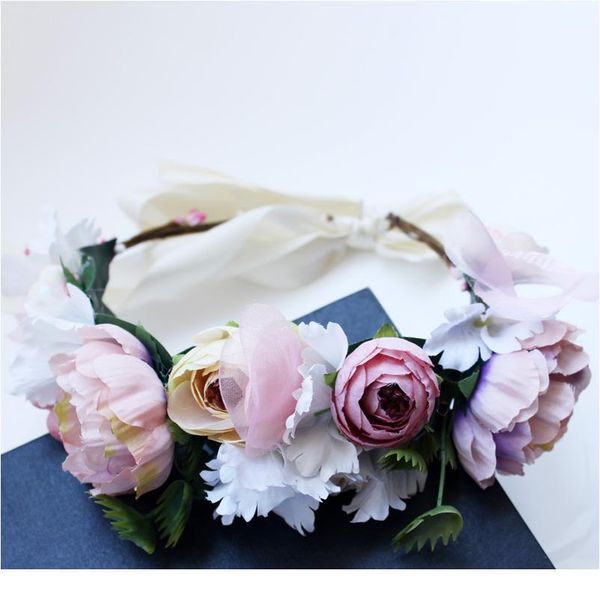 

women wedding flower crown wreath festival party girl floral garlands handmade flower headband hair accessories bride h jllsci