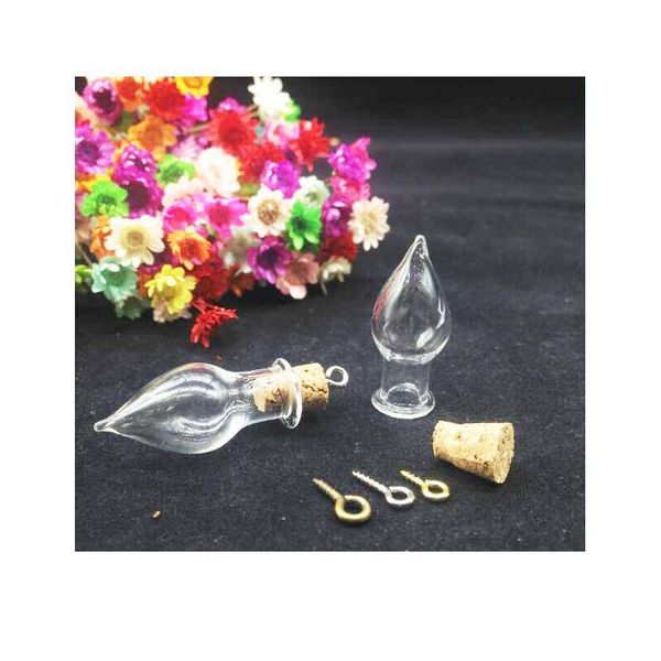 

50sets/lot mini empty wishing glass bottle tear water drop shape vial cork ser jar with corked container mini diy e bbyisp, Black