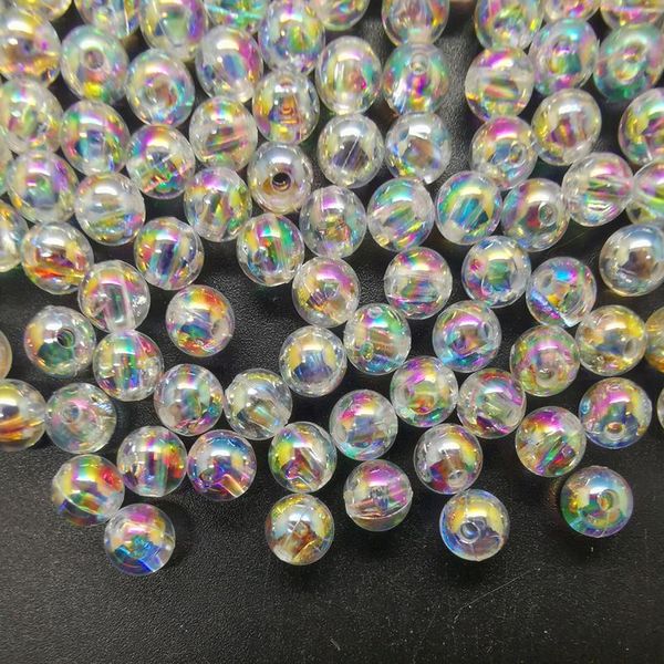 

new 6/8/10mm diy transparent multicolor acrylic round pearl loose beads jewelry making new bbycpp, Bronze;silver