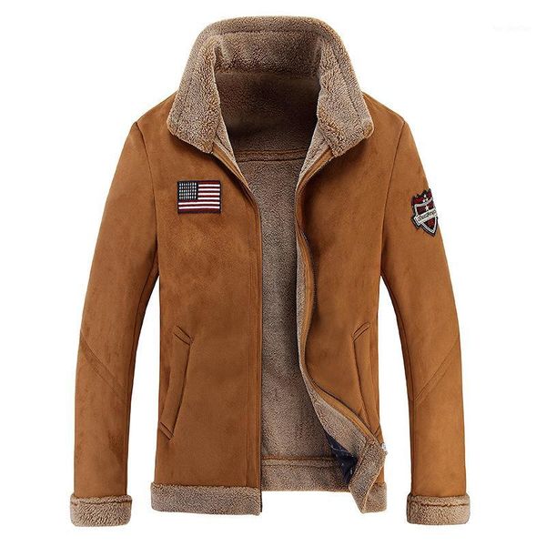

men's jackets men sheep suede motorcycle jacket brown full lined soft faux leather male coat cashmere warm men1, Black;brown