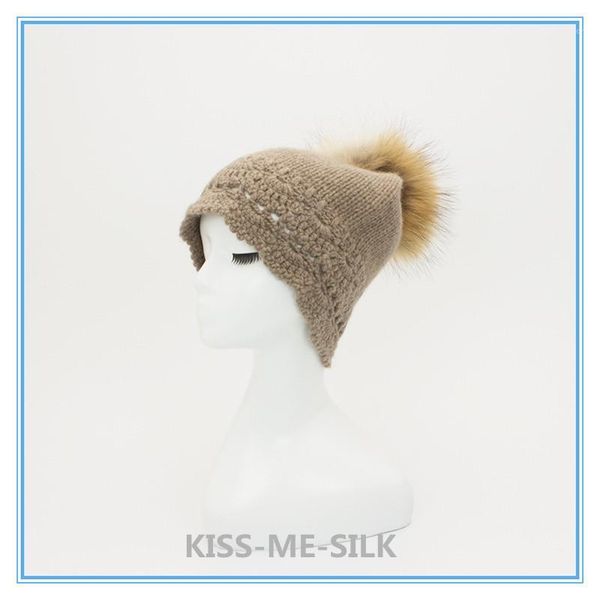 

kms autumn winter new ladies wool ball knitted hand crochet cashmere hat for girl lady woman1, Blue;gray