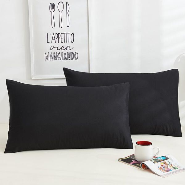 

pillow case 100% cotton pillowcase solid color bedding black cover envelope custom 40x60 40x70 50x70