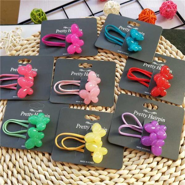 

hair accessories 1pcs bubble heart butterfly children ropes elastic rubber band baby headwear kids headdress girls accessories1, Slivery;white