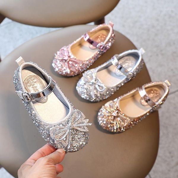 Sandali da ragazza in cristallo per bambina, scarpe da principessa, suola morbida, sandali bling per bambini, moda per 2-12 anni