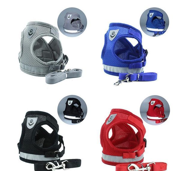 

dog harness for small medium dogs nylon mesh puppy cat harnesses vest reflective walking lead lea bbyrvi lg2010