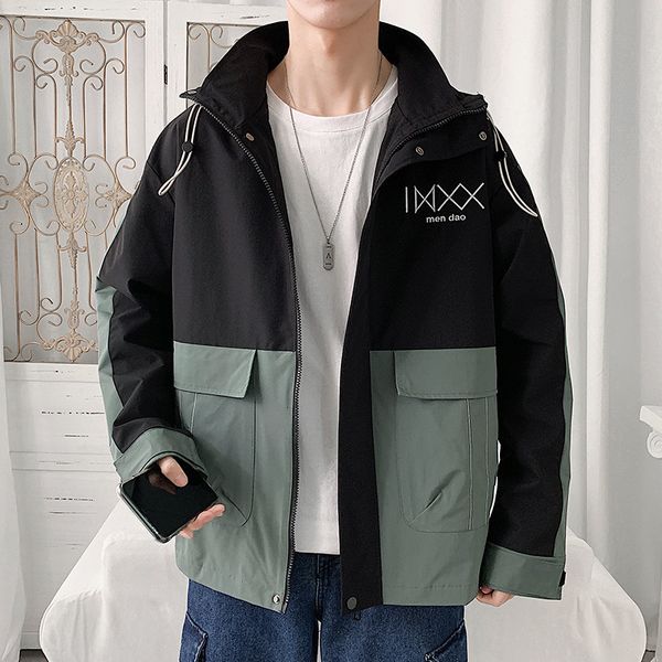 

korean fashion spring and autumn 2020 new functional tooling casual clothes student jacket men's wear, Black;brown