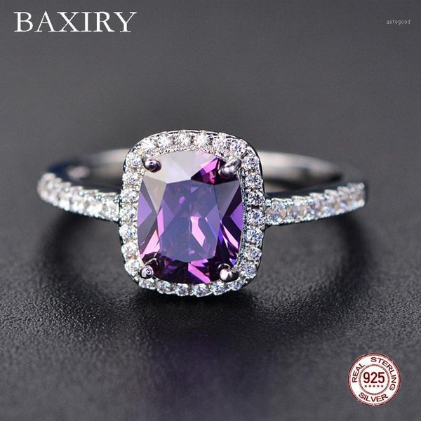 

fine engagement ruby 925 sterling silver rings amethyst gemstone ring silver emerald blue sapphire new for women1, Golden;silver