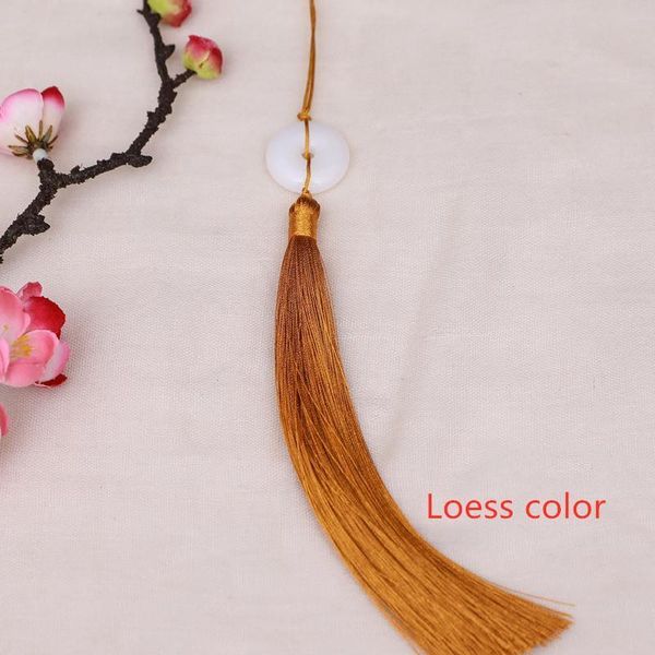 

5pc white jade peace buckle tassel diy keychain caps straps jewelry making charms curtain pendant craft accessories craft tassel h qylhbt