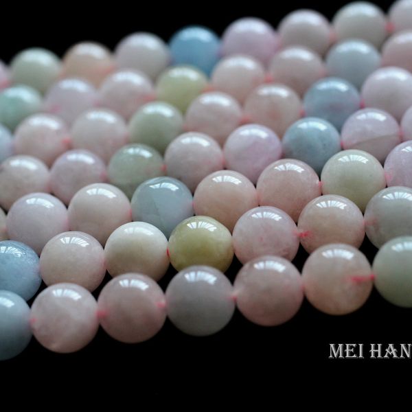 

meihan wholesale (2 strands/set) 8mm natural beryll cyclosilicate fashion charm gem stone loose beads for diy bracelet 200930, Black