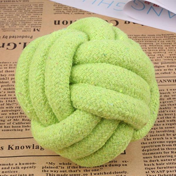 

pet dog candy color cotton rope knitted ball shape toys interactive teeth cleaning chew toy for dogs cats ppt750 q wmtbtf