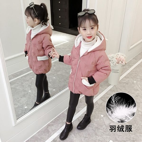 

girl's down jacket 2020 new children's winter cotton padded coat, Blue;gray