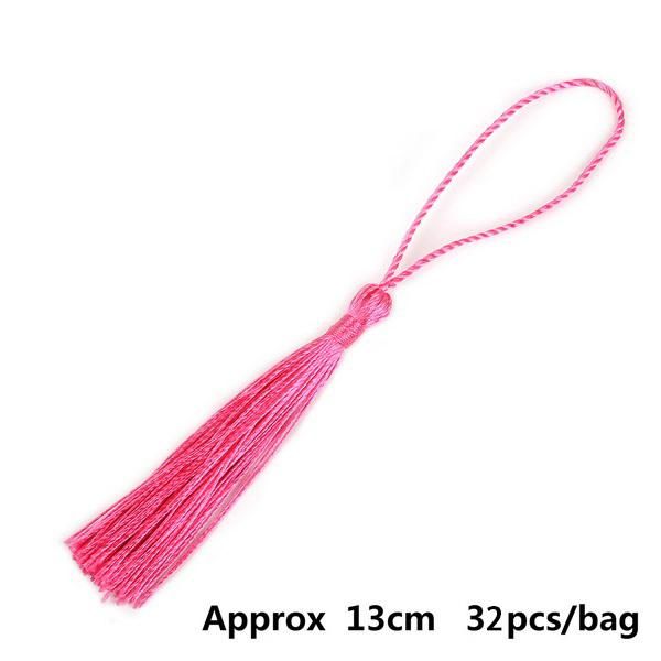 

32pcs lot polyester silk tassels fringe trim 13cm cotton tassel for wedding home decoration diy sewing curtain accessories h wmtaqg