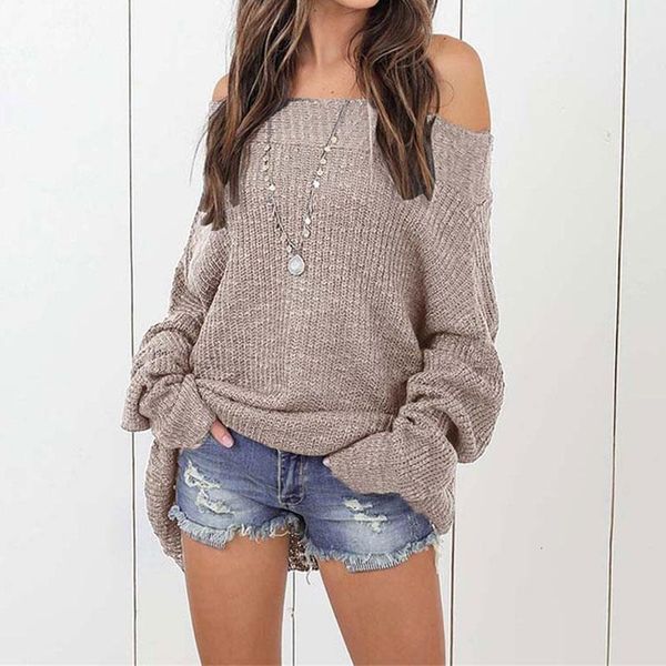 

autumn off shoulder sweater oversize women pullover oversized sweaters female knitted knitwear winter pull femme jumper ladies, White;black
