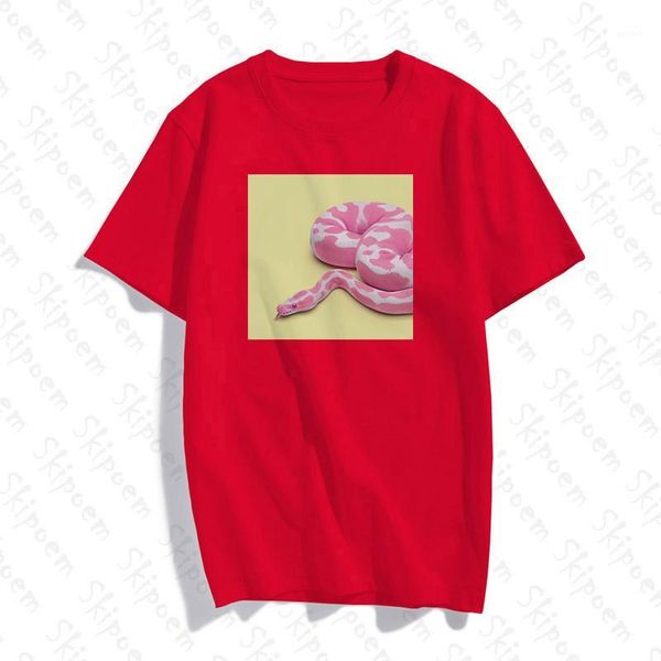 

colorful snake t-shirt women kawaii korean style casual harajuku pink short sleeve cotton colorful skipoem summer clothes1, White