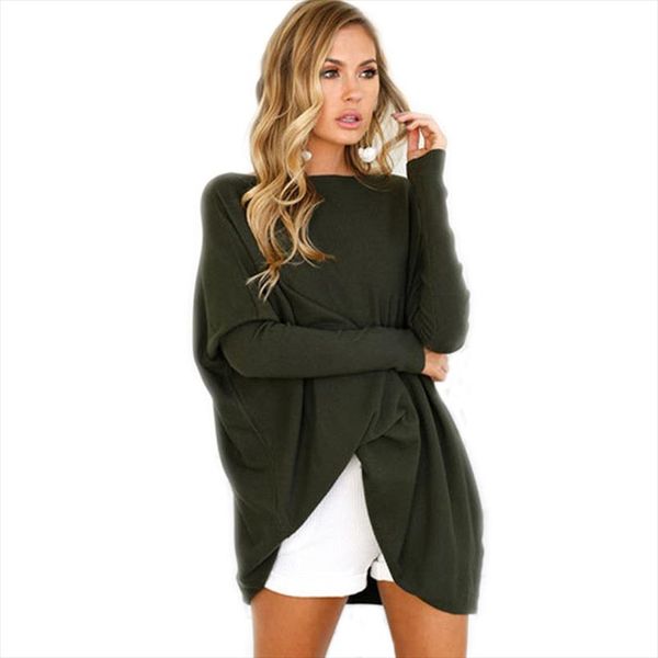 

long knitted sweater women 2021 autumn casual loose batwing sleeve knit sweater oversized pullover jumper pull femme 54, White;black