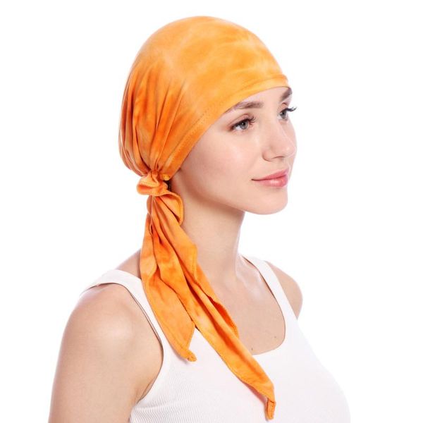 

beanie/skull caps european and american tie-dye curved floral muslim baotou cotton double-sided hedging in stock, Blue;gray