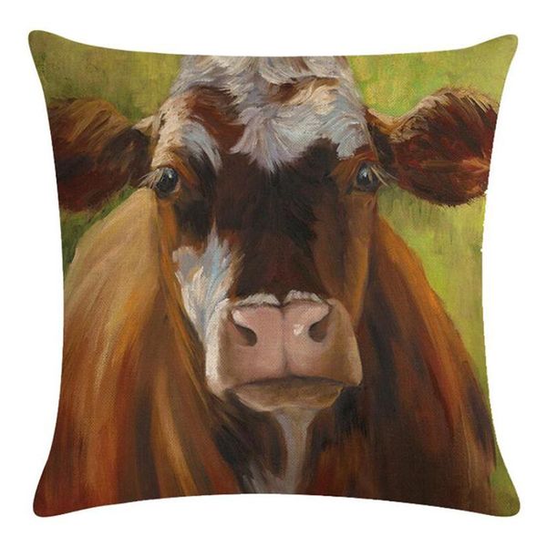 

home decorative pillow cover lovely cow throw cushion covers painting pillowcase minimalist pillows home decor products