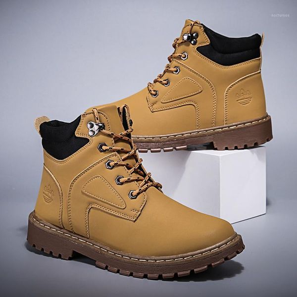 

arrival stylish mens autumn winter fashion formal business boots ankle shoes warm snow work motorcycle lace-up shoes1, Black