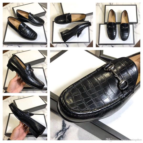 

g1 2019 classic formal shoes men fashion style genuine leather oxford dress shoes italian handmade men's crocodile shoes 22, Black