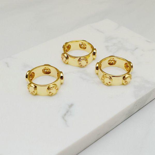 

real 18k gold plated brand cluster band cocktail rings ring letter fashion for women for girl gift, Silver