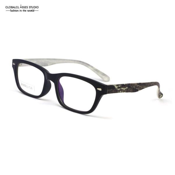 

new fashion glasses frame men black with granite printing decoration tr90 temple optical eyeglasses eyewear jh19011 c1a