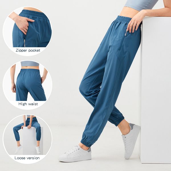 

yoga pants women with zipper pockets loose high waist leggings sport fitness gym clothing casual jogging running sweatpants 2020, White;red