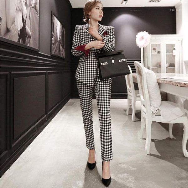 

trendy slim-fit trouser suits autumn and winter fashion high-quality suits and stylish pencil pants for women1, White