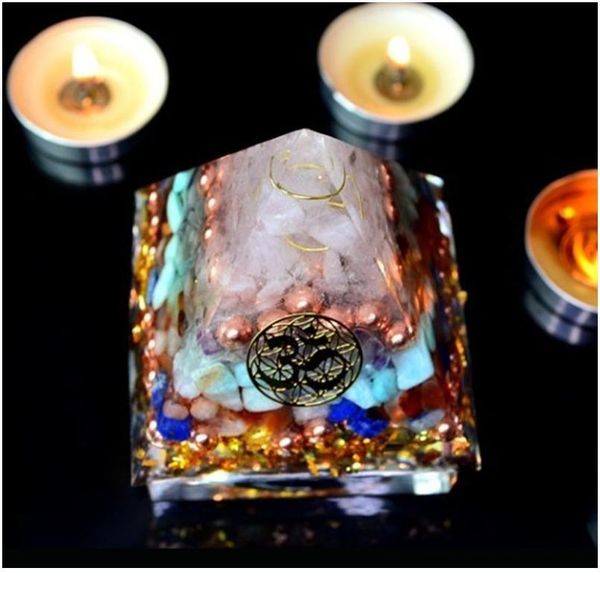 

aura reiki orgonite pyramid aura crystal sahasrara chakra zadkiel amazonite lapis improve memory resin decorative craft jllcos, Black