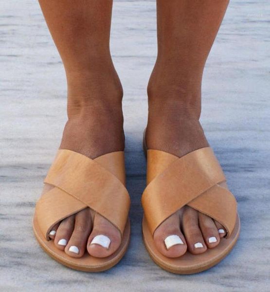 

women slippers comfortable flip flops fashion walk shoes woman slip on flats slides leather sandals flats slippers plus size mg31, Black