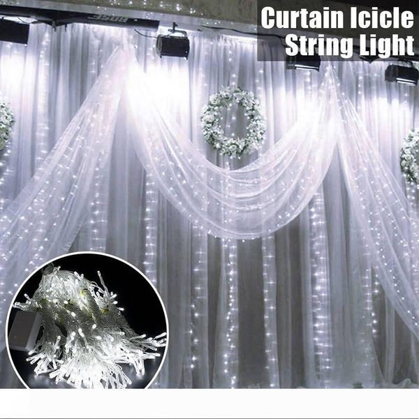 

6m led strings holiday x 3m lighting christmas wedding outdoor decoration curtain string light white