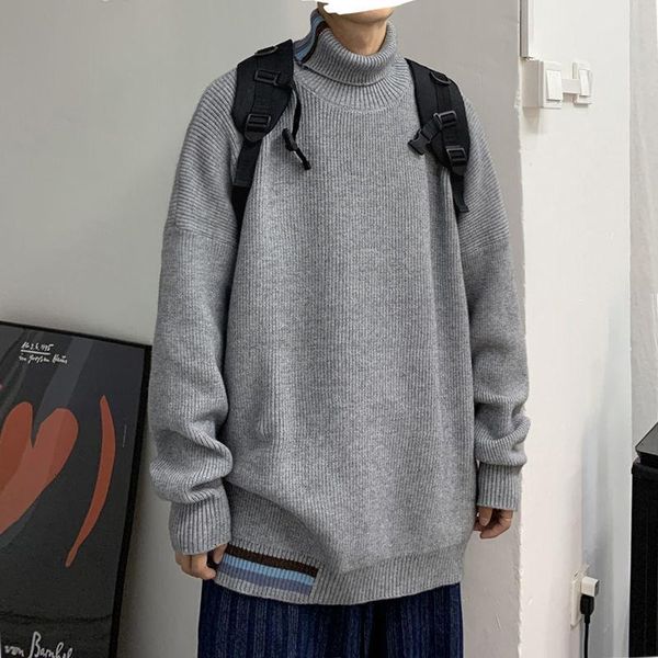

2020 men's winter warm sweater korean streetwear fashion pullovers sweater autumn classic casual male clothing, White;black