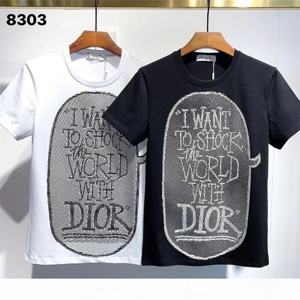 

2021 new men's t-shirt casual short sleeves for men and women, hip hop fashion men's t-shirt round neck 2 color s-3xl, White;black