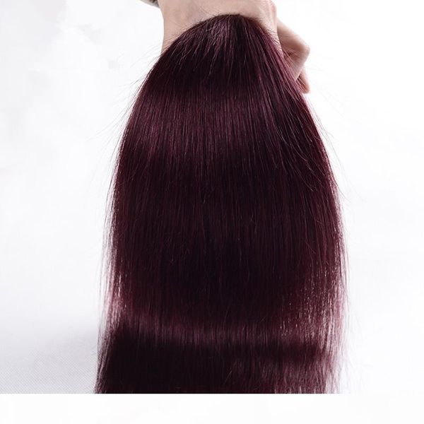 

large promotion 4 bundles lot color burgundy straight malaysian hair extensions 99j red wine straight human hair weave good deals, dhl, Black