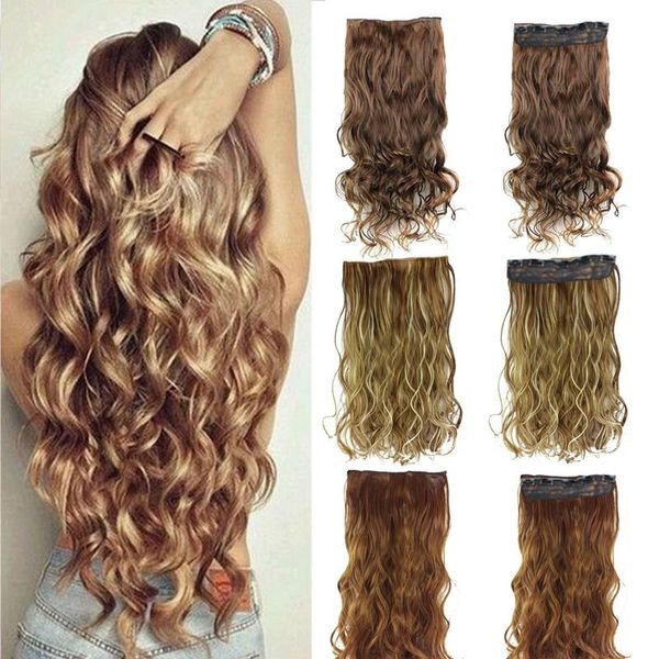 

difei 24 inches clip on wire fish line hair extensions secret invisible wire one piece for ombre hair synthetic h wmtwne, Black;brown