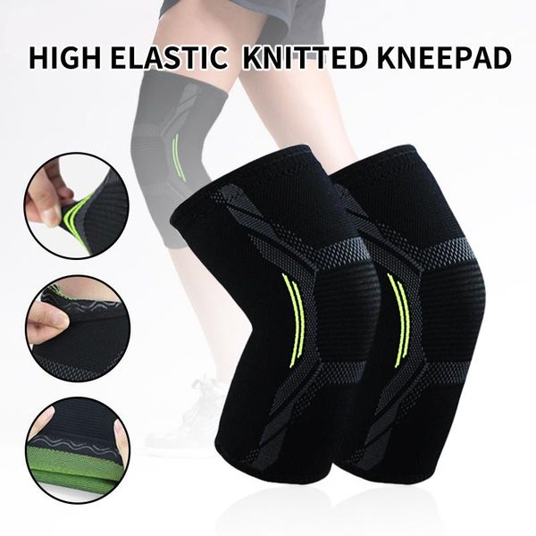 

elbow & knee pads 1pairs sports kneepad men pressurized elastic knitted support fitness gear basketball volleyball brace protector, Black;gray
