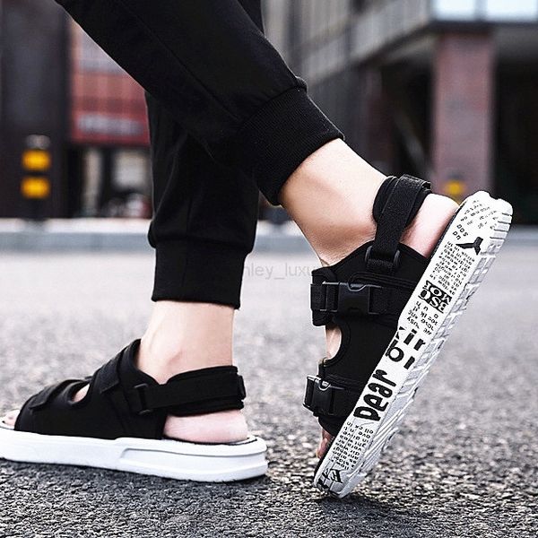 

men's casual sandals slippers breathable and comfortable qq, Black