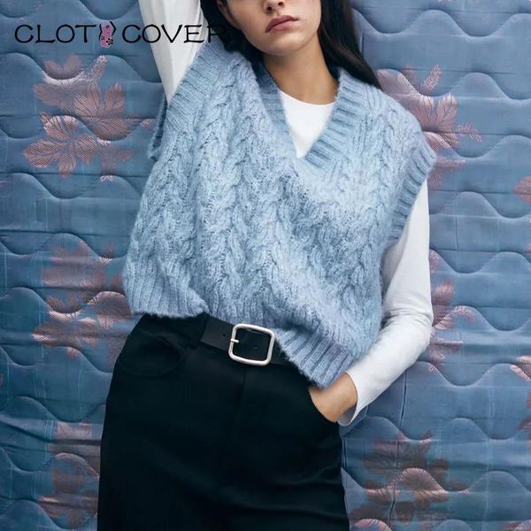 

women's vests vintage v-neck knitted vest sweater women sleeveless pullovers elastic fold wear loose female casual oversized solid wais, Black;white