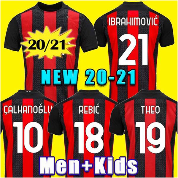 

ac mila 20 21 new soccer jerseys 2020 2021 ibrahimovic piatek football shirt paqueta suso higuain calhanoglu caldara men+kids jerseys, Black