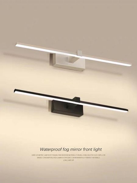 

modern wall mounted led wall lamp black and white bathroom bathroom lamp household lamps large l90 80 60 40cm mirror front