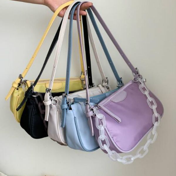 

ins women underarm bag fashion lady shoulder bags nylon small handbags two shoulder strap